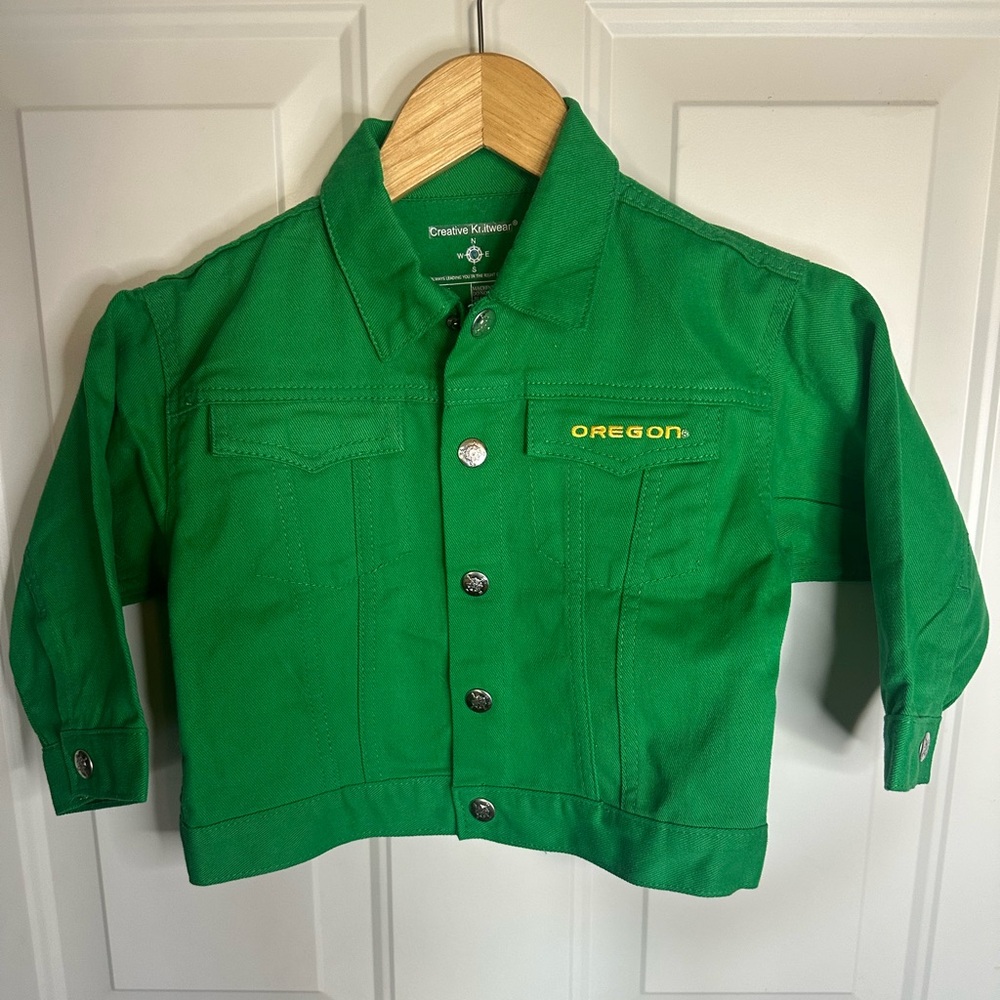 Creative Knitwear Oregon Ducks Toddler Jean Jacket Green 3T